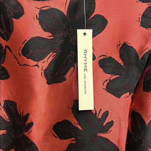 NWT Rhyme Floral Sleeveless Dress in Burgundy and Black - Picture 6 of 6